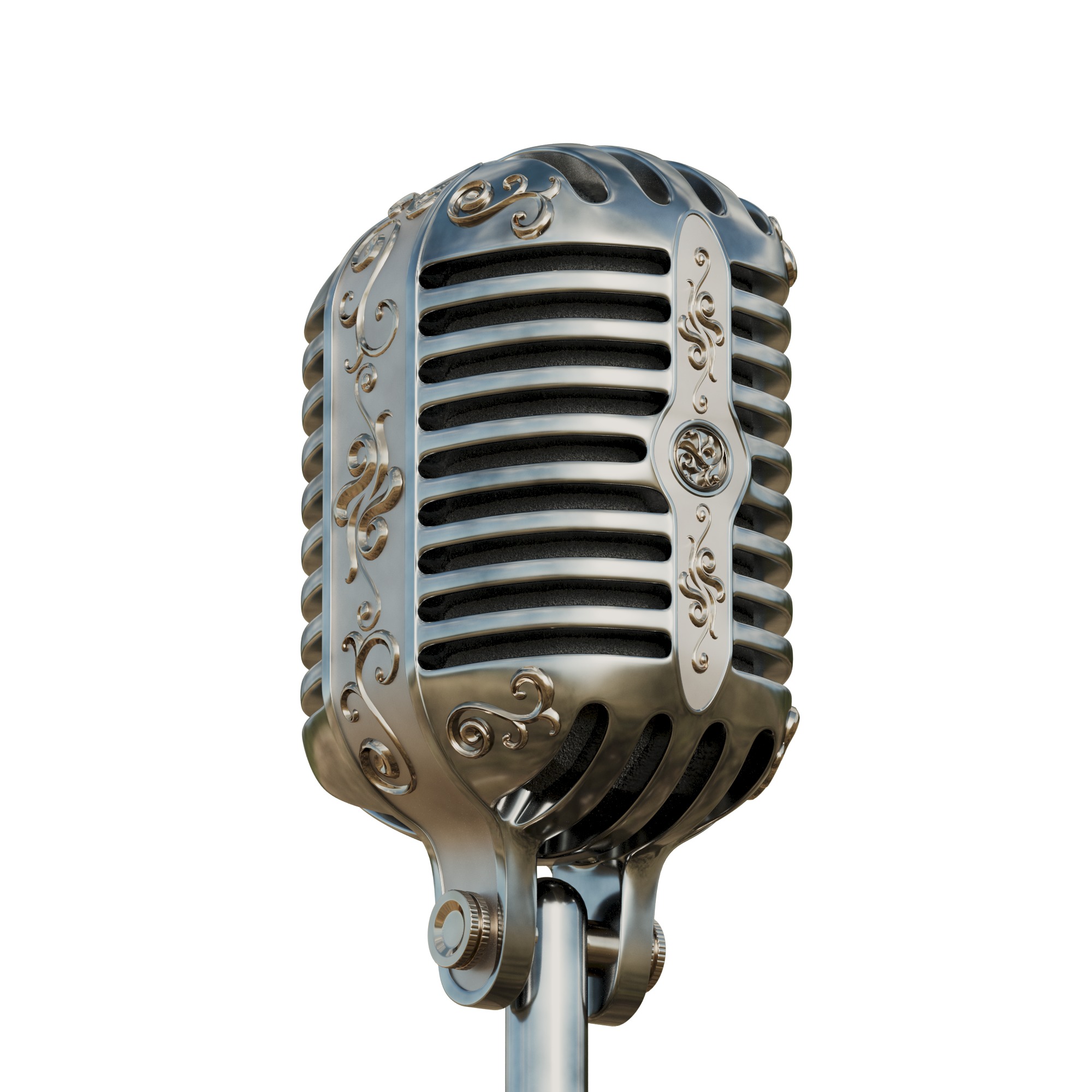 Classic Vintage Retro Old Microphone 3D model_5