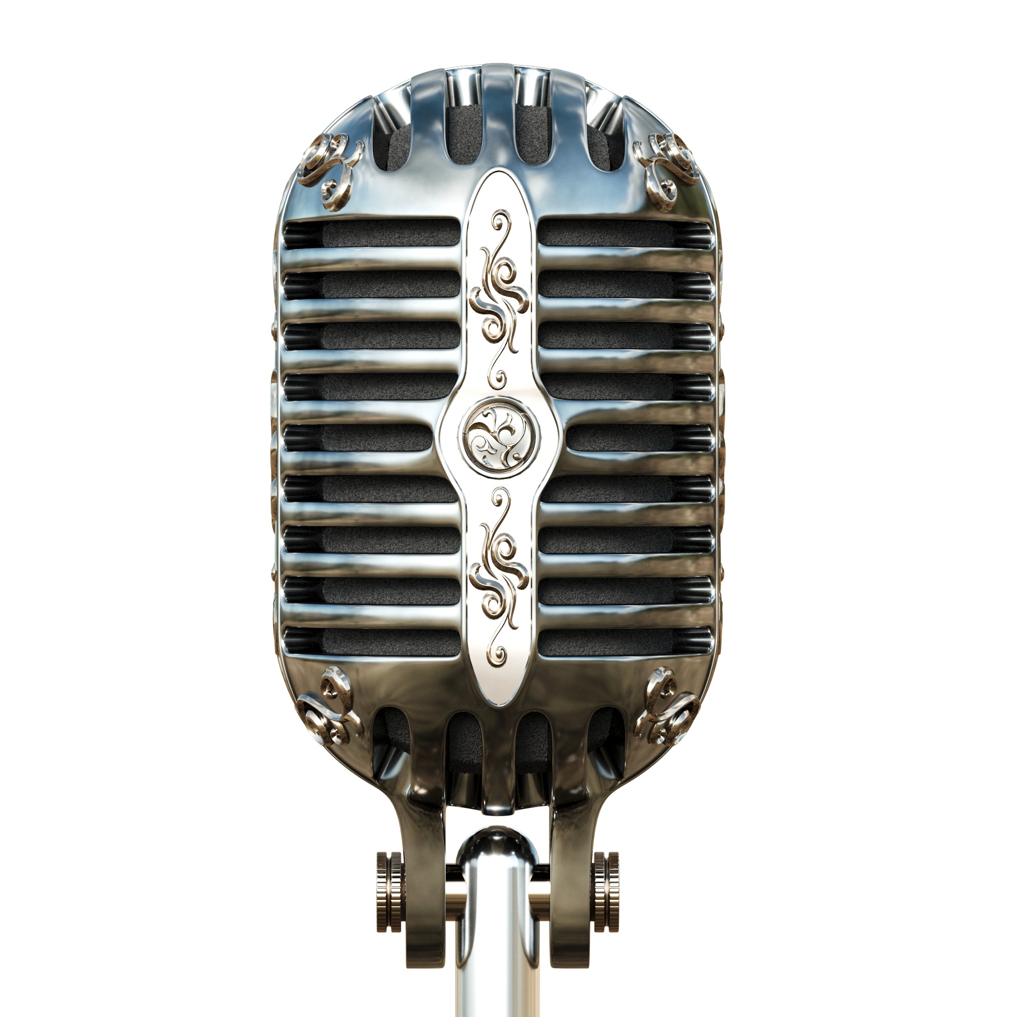 Classic Vintage Retro Old Microphone 3D model_7