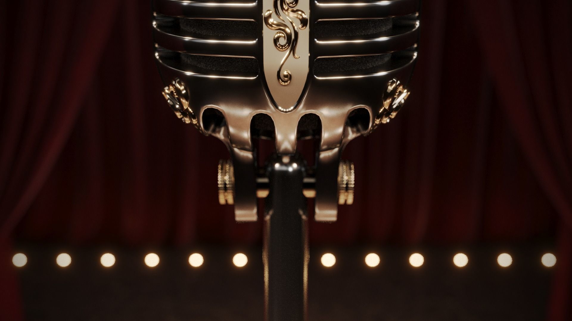 Classic Vintage Retro Old Microphone 3D model_14