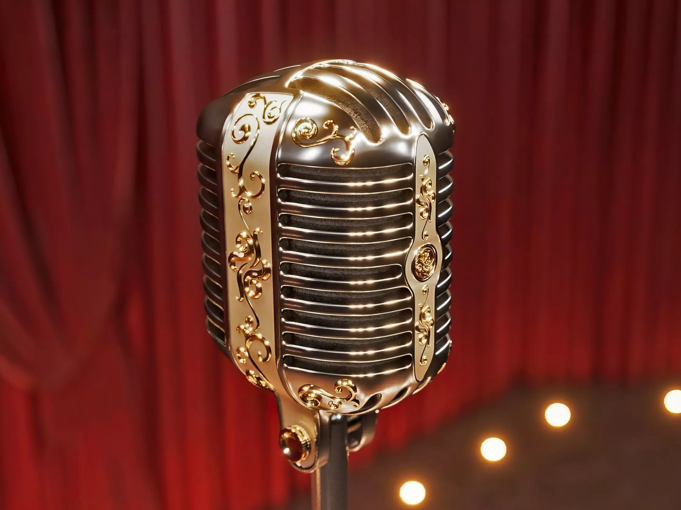 Classic Vintage Retro Old Microphone 3D model_0