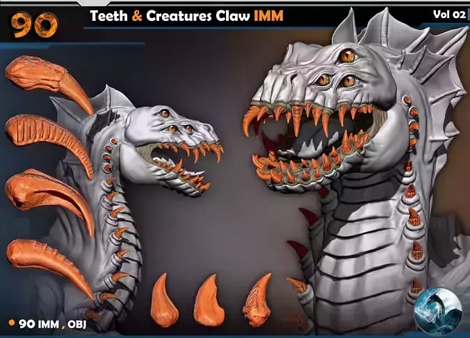 90 Teeth - Creatures Claws IM-Vol 02 3D model