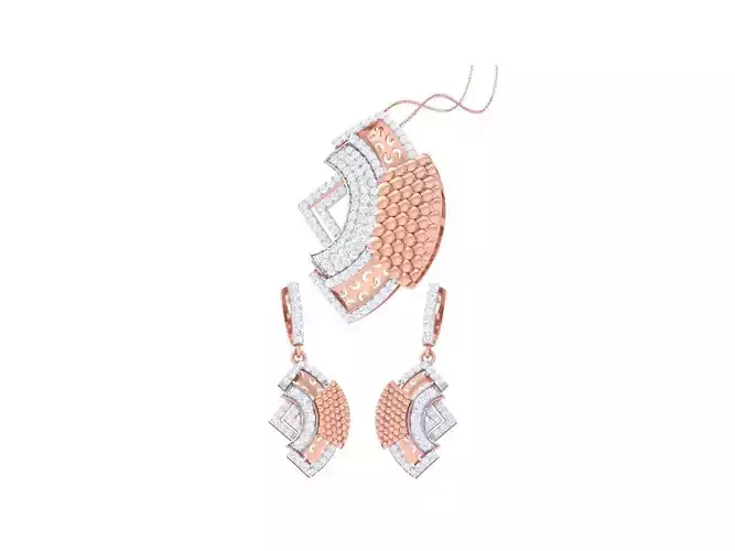 Earring Pendant Set 3dm STL OBJ FBX Renders Details 3D print model