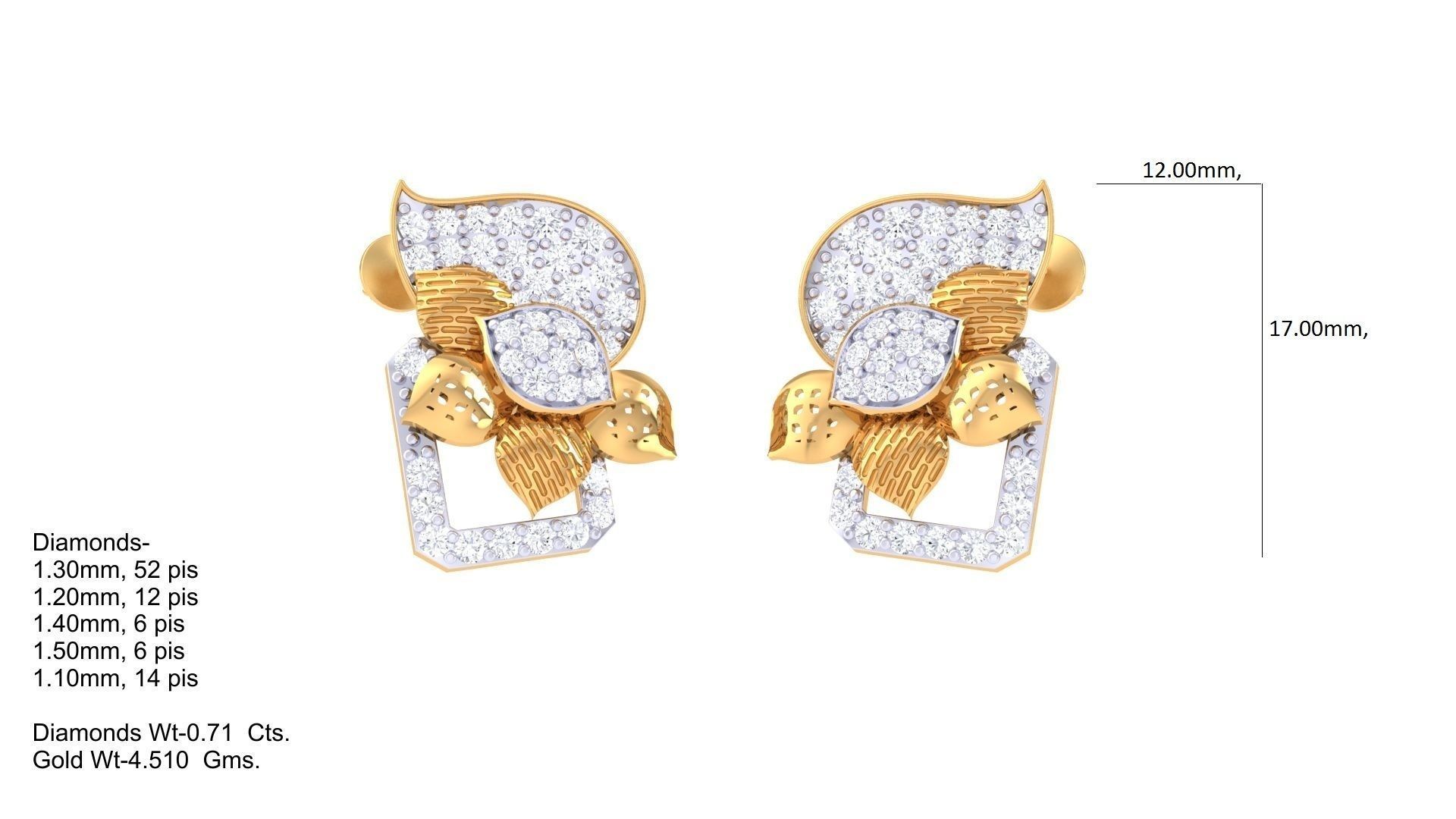 Earring Pendant Set 3dm STL OBJ FBX Renders Details 3D print model_2