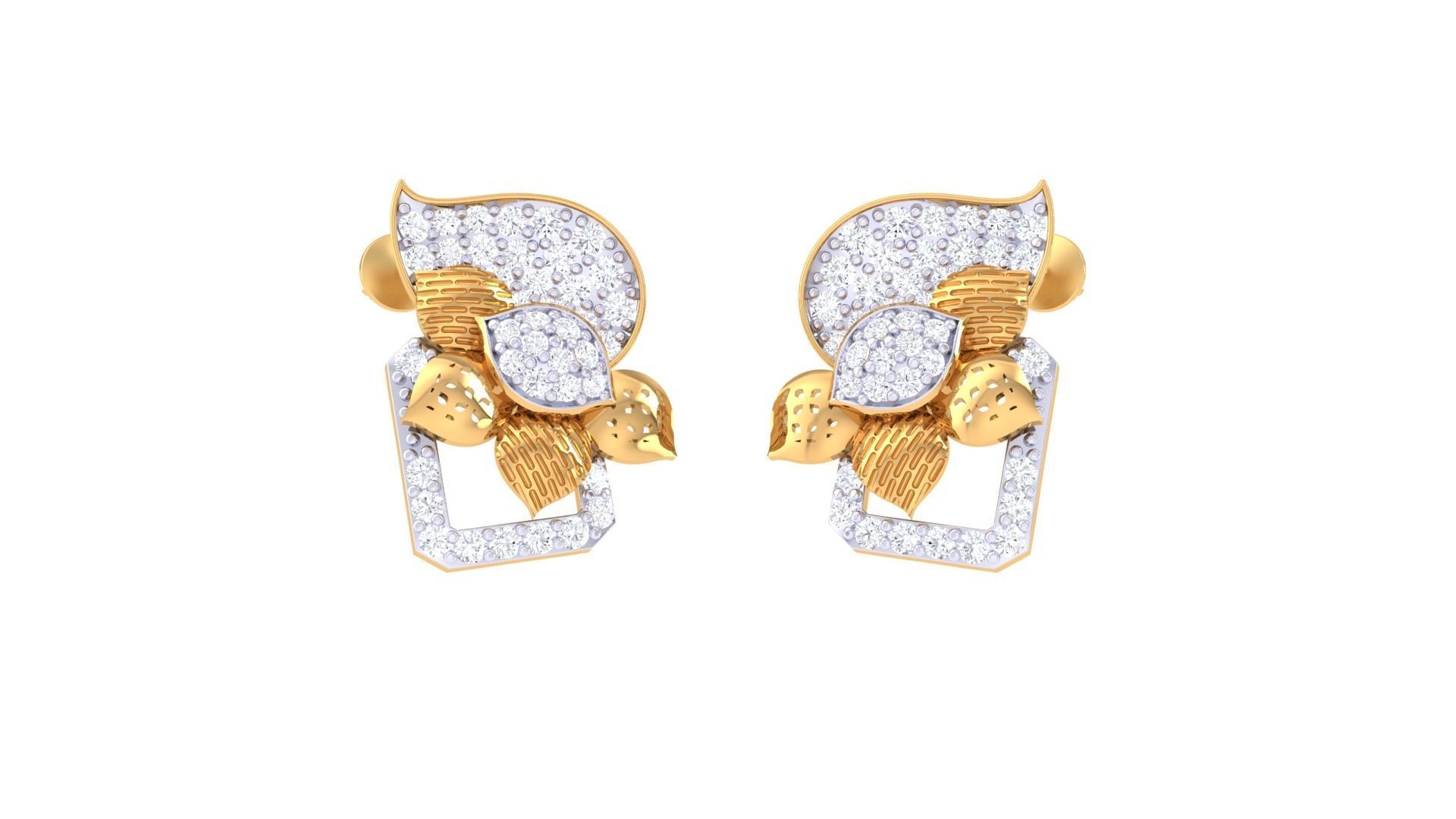 Earring Pendant Set 3dm STL OBJ FBX Renders Details 3D print model_3