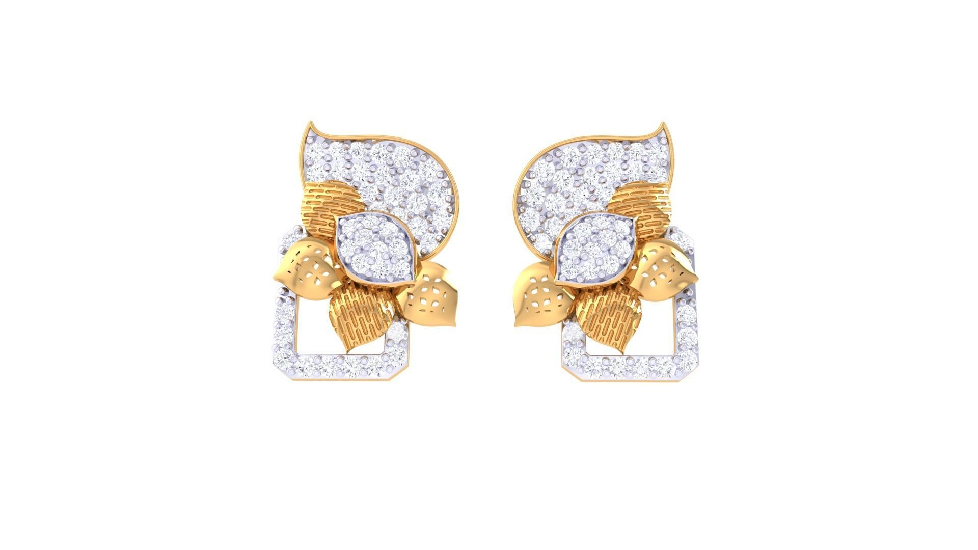 Earring Pendant Set 3dm STL OBJ FBX Renders Details 3D print model_5