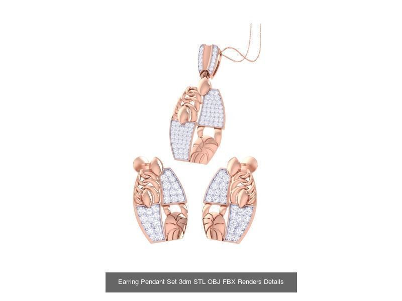 60 Earring Pendant Set 3dm STL OBJ FBX Render Details Collection _32