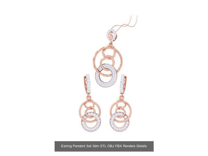 60 Earring Pendant Set 3dm STL OBJ FBX Render Details Collection _47