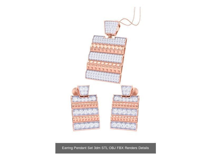 60 Earring Pendant Set 3dm STL OBJ FBX Render Details Collection _49