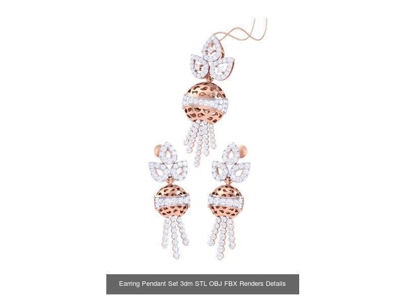 60 Earring Pendant Set 3dm STL OBJ FBX Render Details Collection _48