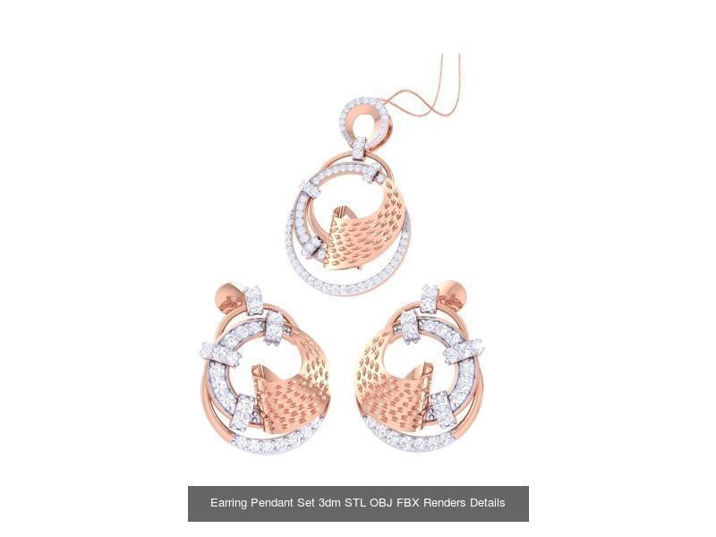 60 Earring Pendant Set 3dm STL OBJ FBX Render Details Collection _42