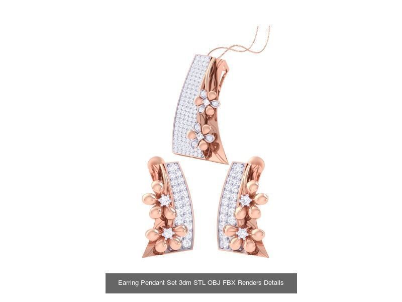 60 Earring Pendant Set 3dm STL OBJ FBX Render Details Collection _56