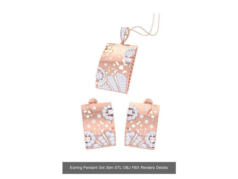60 Earring Pendant Set 3dm STL OBJ FBX Render Details Collection _41
