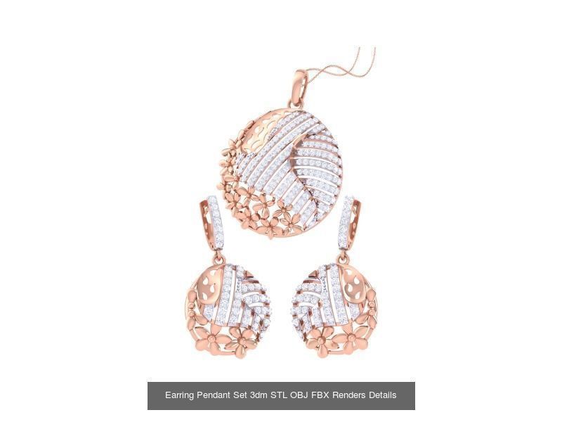 60 Earring Pendant Set 3dm STL OBJ FBX Render Details Collection _58