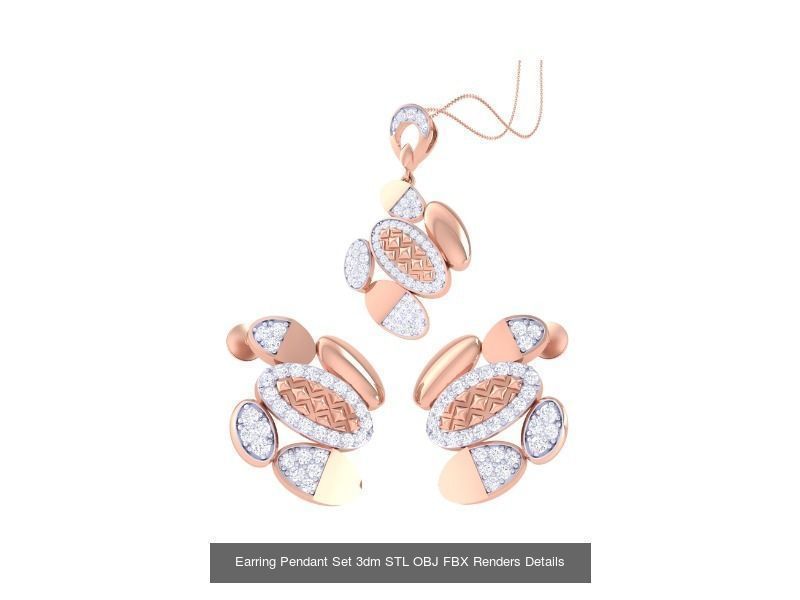 60 Earring Pendant Set 3dm STL OBJ FBX Render Details Collection _27