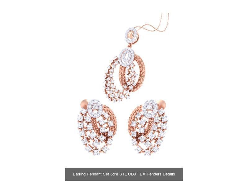 60 Earring Pendant Set 3dm STL OBJ FBX Render Details Collection _40
