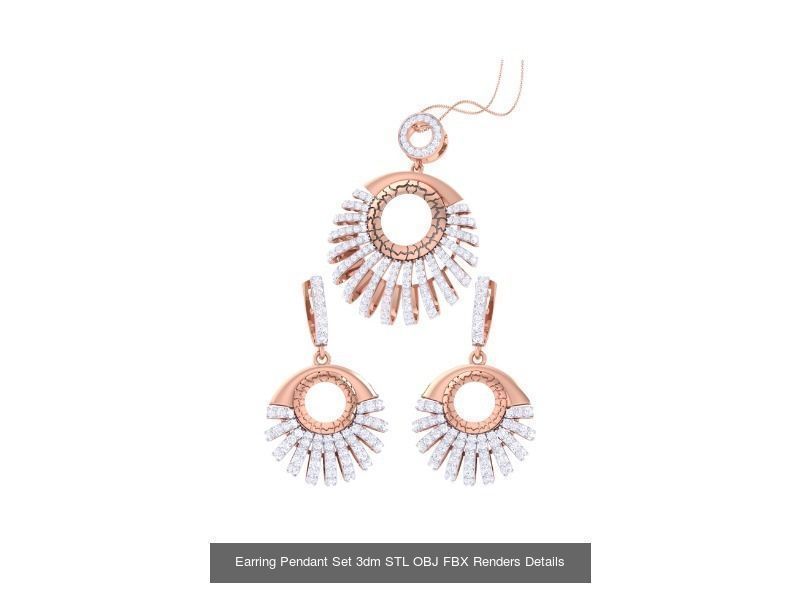 60 Earring Pendant Set 3dm STL OBJ FBX Render Details Collection _28