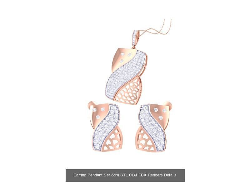 60 Earring Pendant Set 3dm STL OBJ FBX Render Details Collection _39