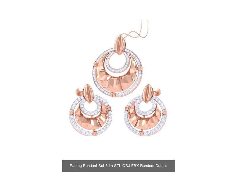 60 Earring Pendant Set 3dm STL OBJ FBX Render Details Collection _23