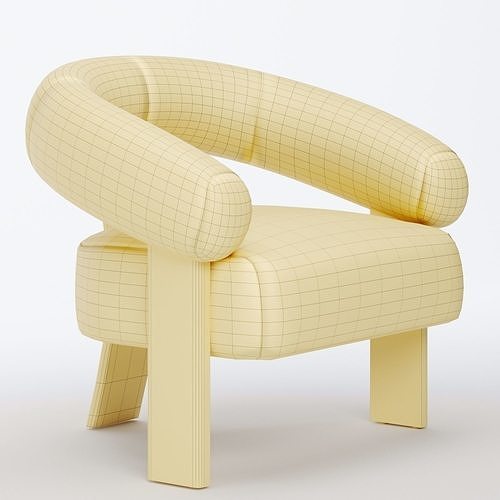 Romana Armchair 3D model 7