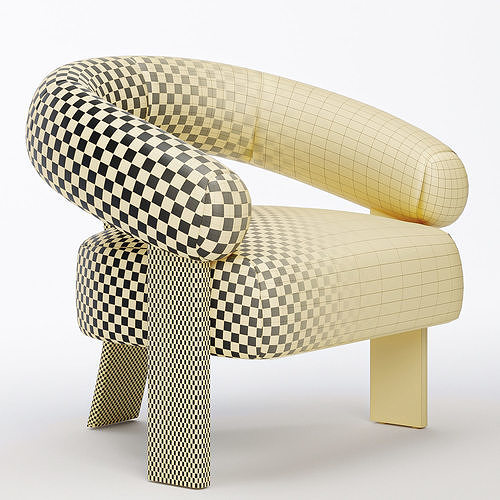 Romana Armchair 3D model 6