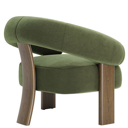 Romana Armchair 3D model 5