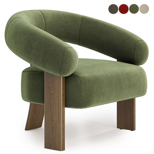 Romana Armchair 3D model 2