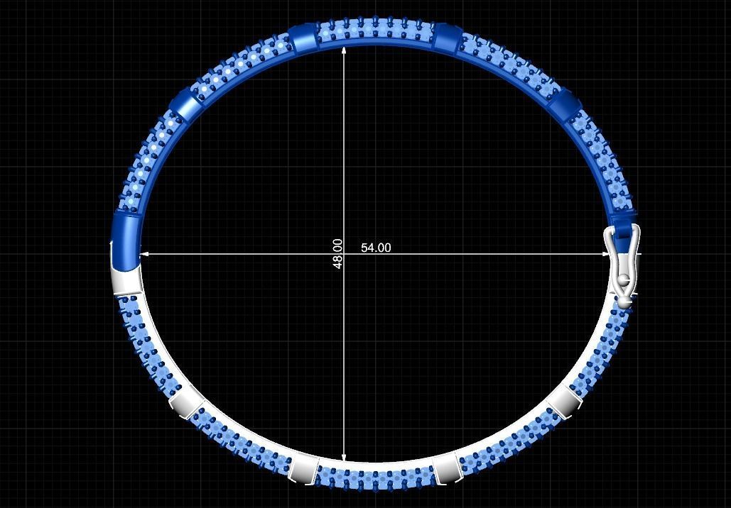 Bracelet Diamond Paved Yellow Gold Diamonds 3D print model_7