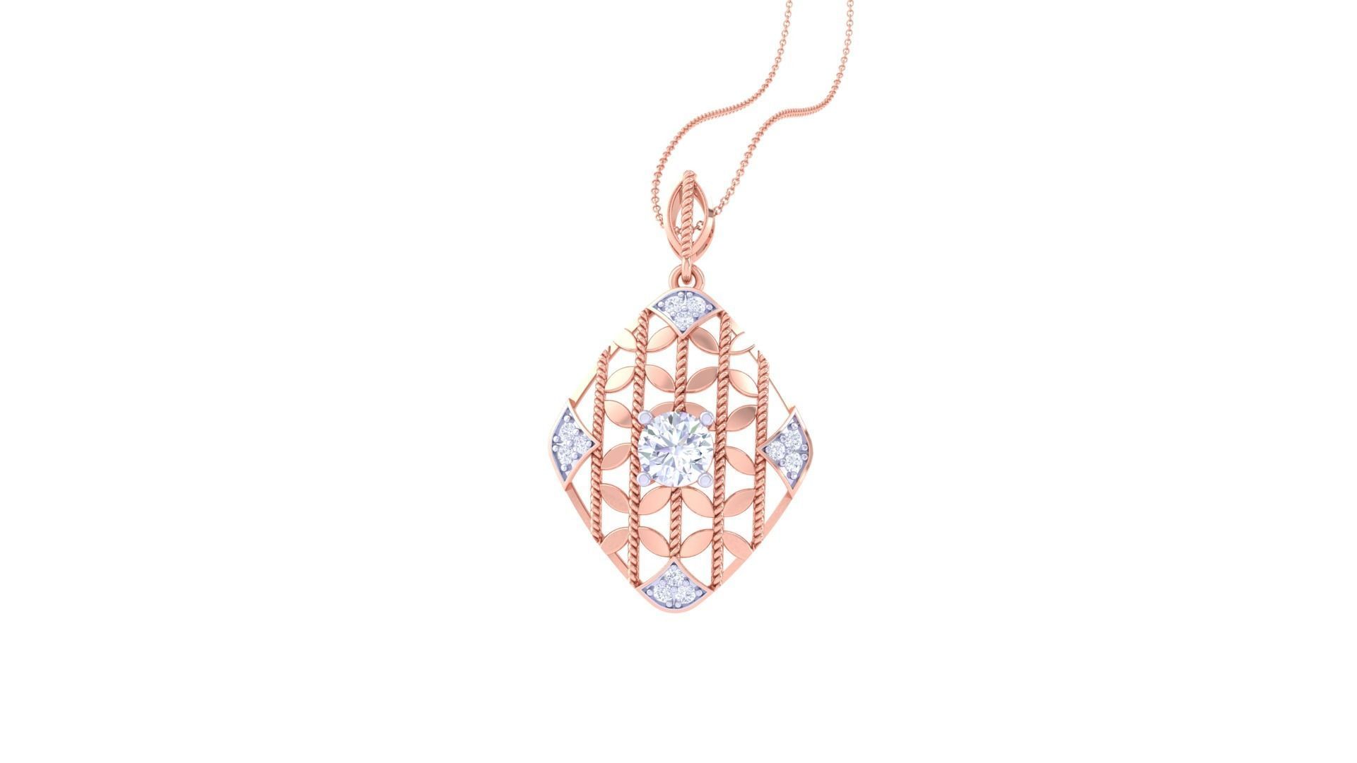 Solitaire Earring Pendant Set 3dm STL OBJ FBX Renders Details 3D print model_6