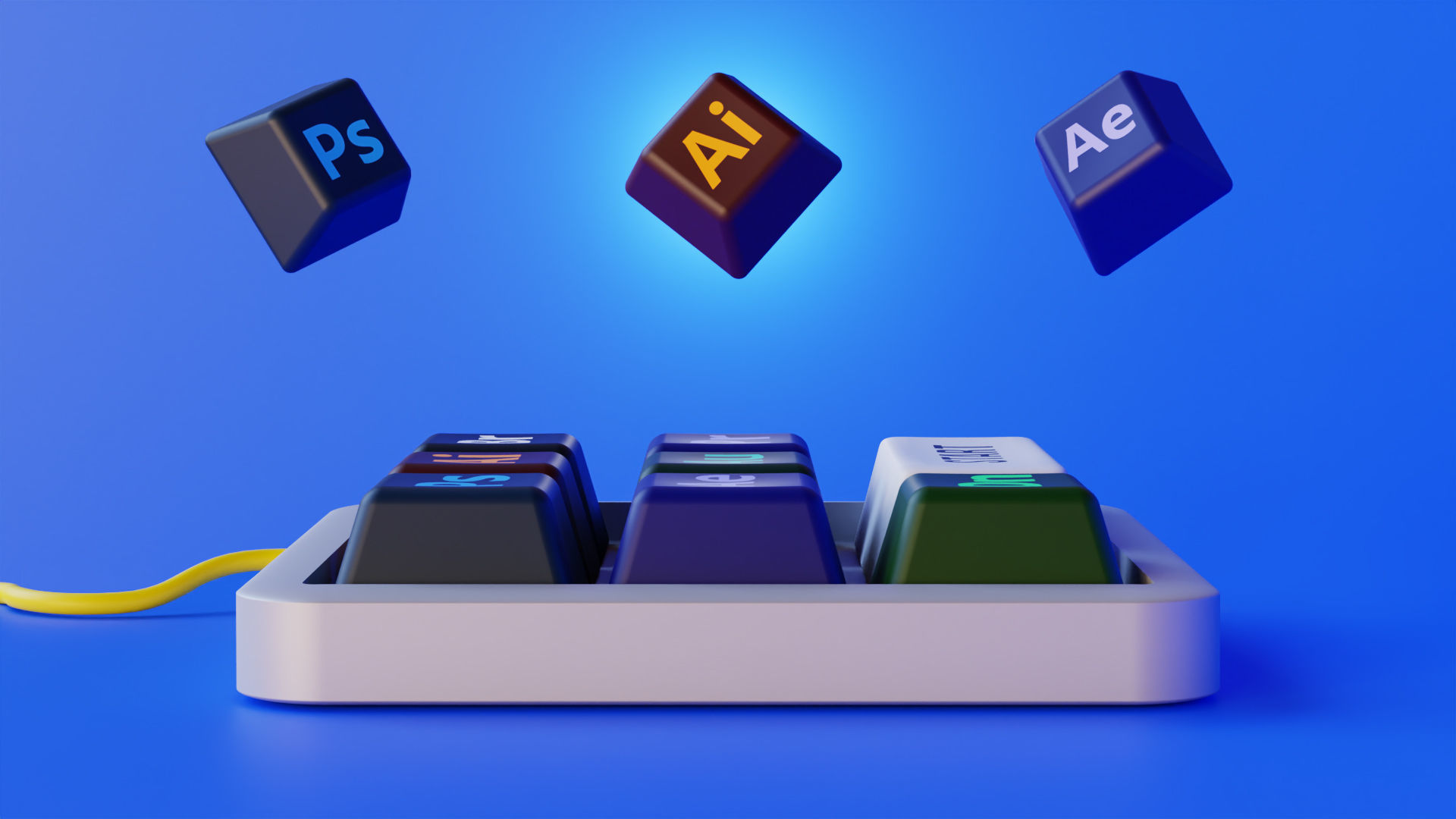 Adobe Keyboard Low-poly 3D model_4