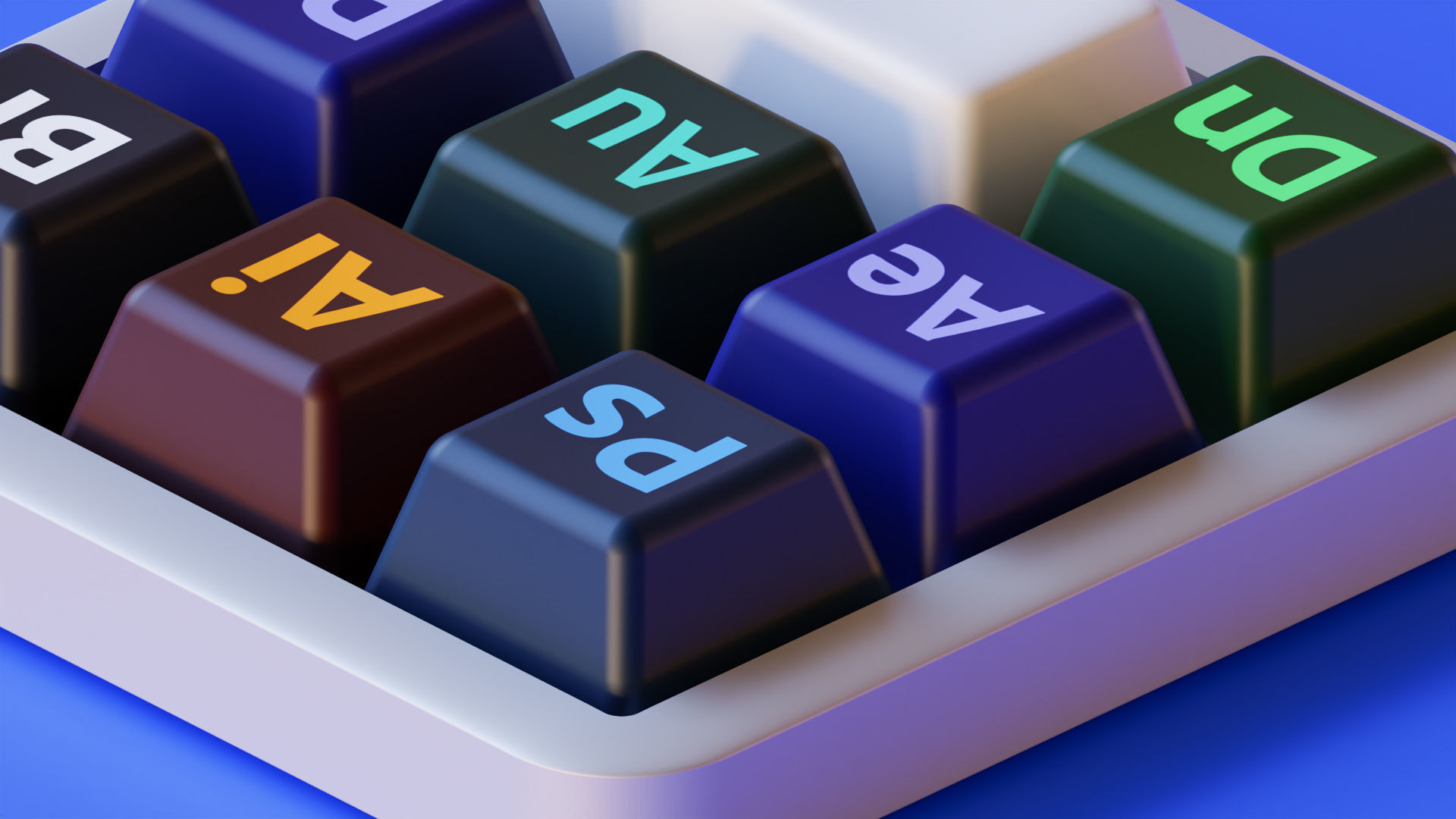 Adobe Keyboard Low-poly 3D model_3