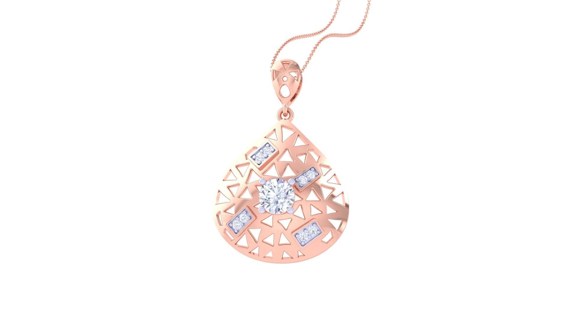 Solitaire Earring Pendant Set 3dm STL OBJ FBX Renders Details 3D print model_9