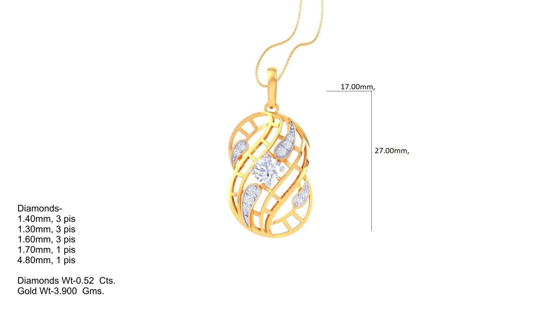 Solitaire Earring Pendant Set 3dm STL OBJ FBX Renders Details 3D print model_7