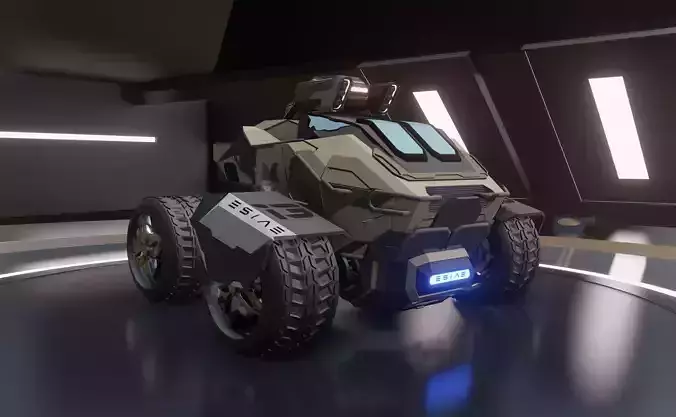 Sci fi vehicle Low-poly 3D model
