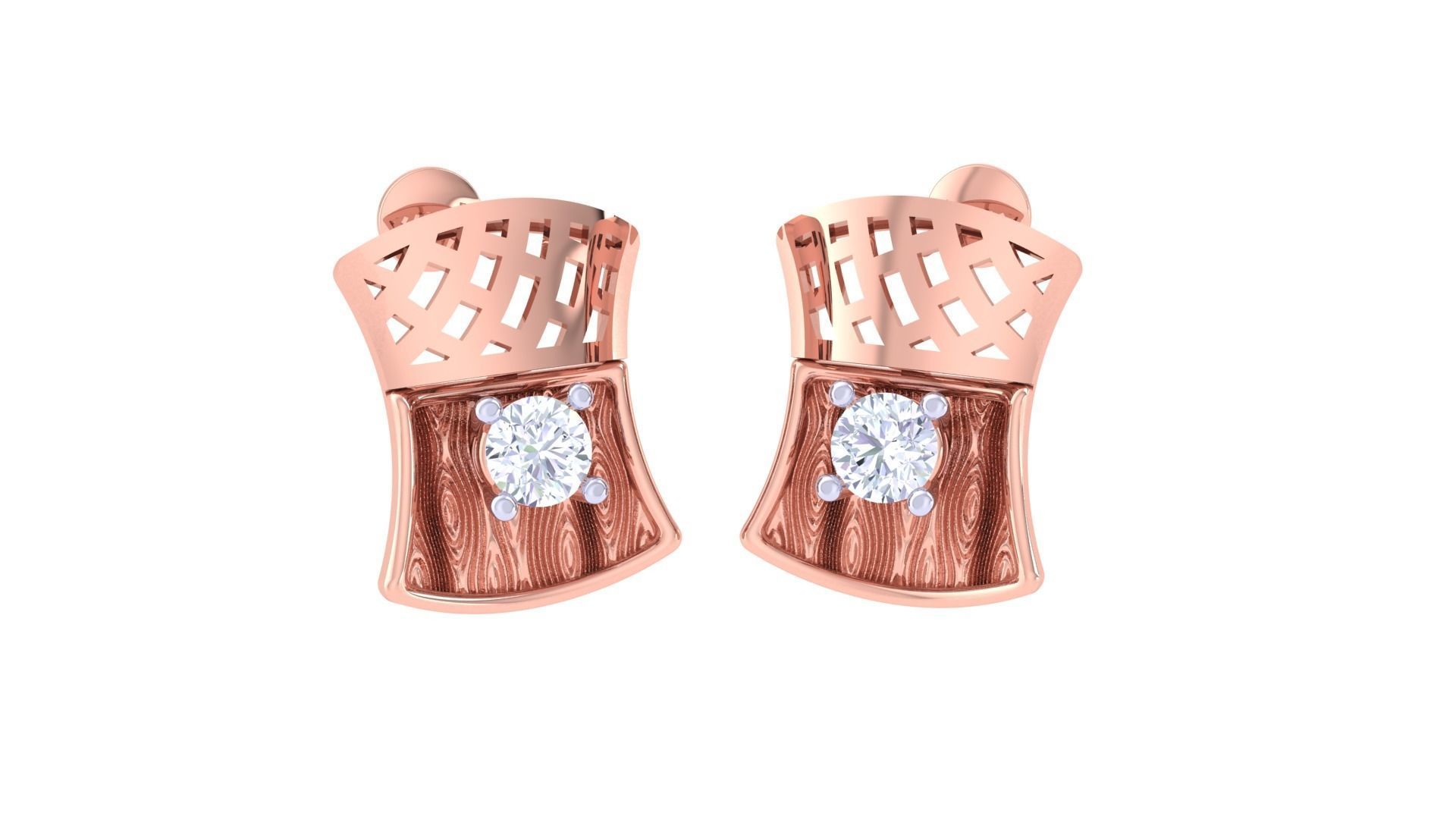 Solitaire Earring Pendant Set 3dm STL OBJ FBX Renders Details 3D print model_3