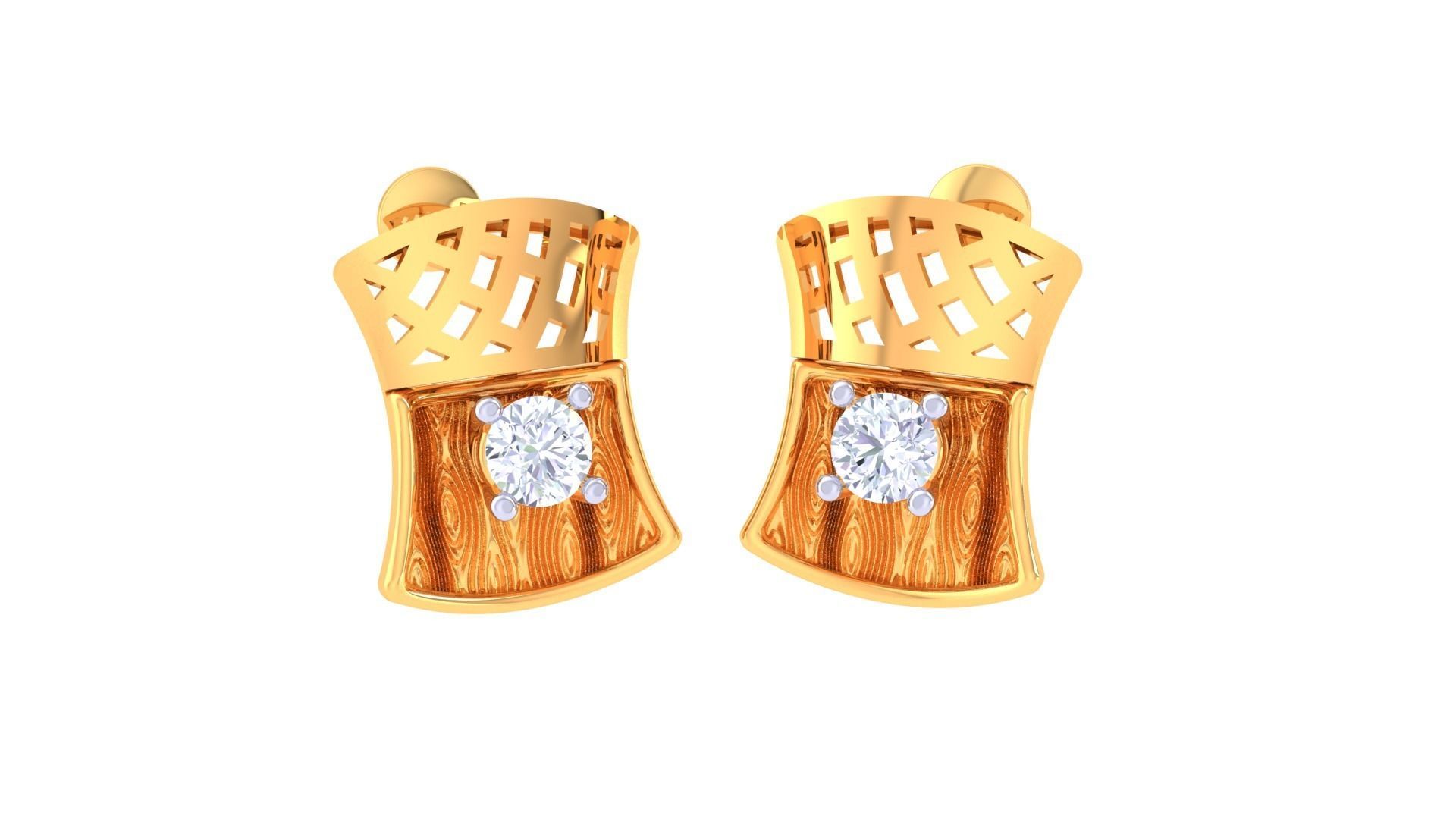 Solitaire Earring Pendant Set 3dm STL OBJ FBX Renders Details 3D print model_2