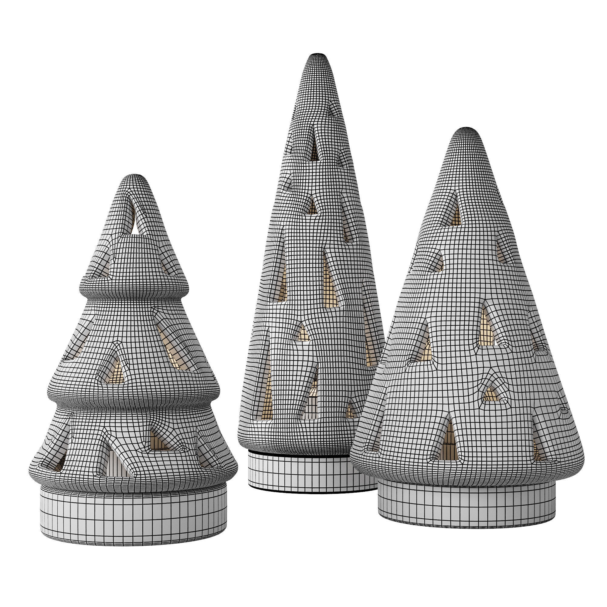 Ceramic Christmas Trees 3D model_1