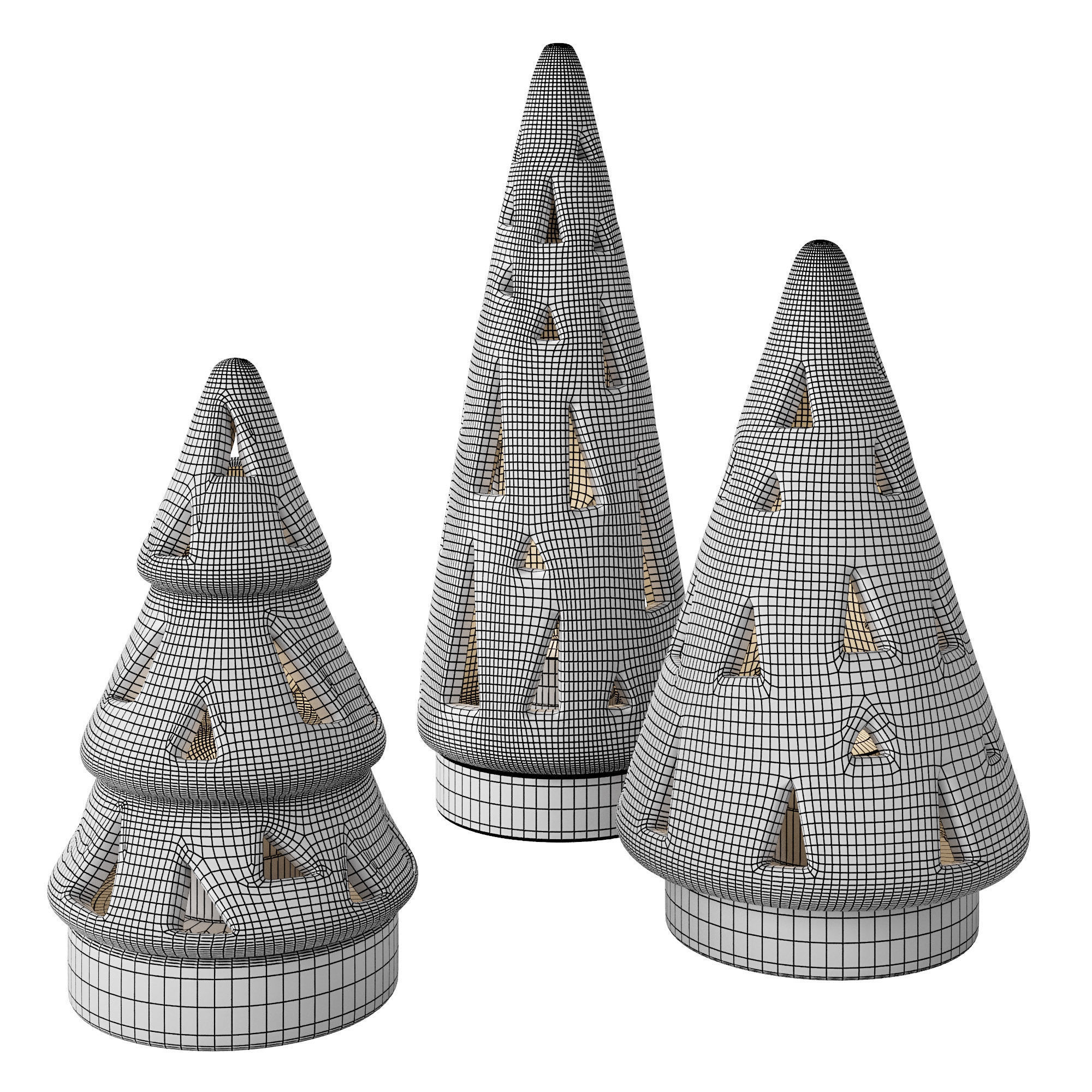 Ceramic Christmas Trees 3D model_5