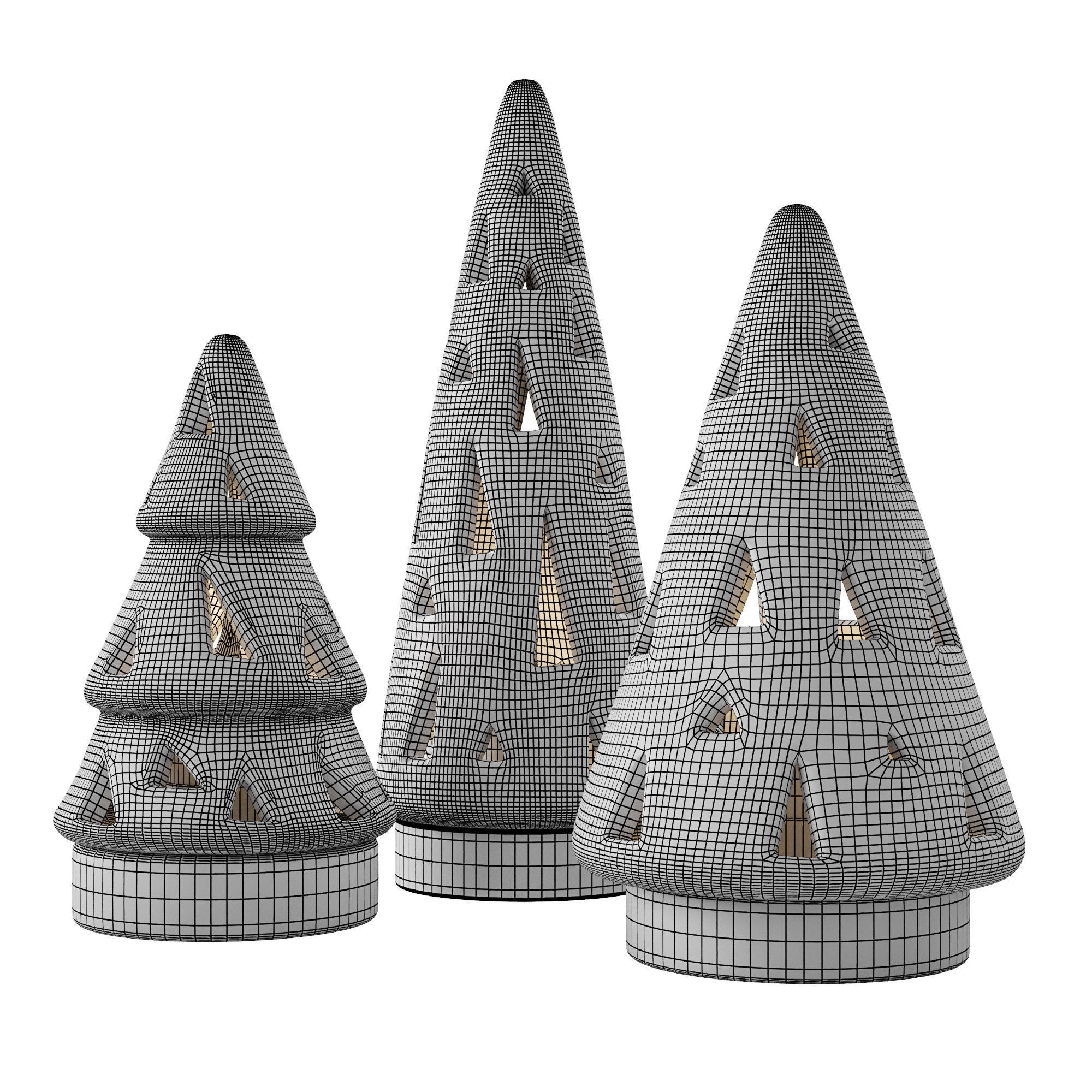 Ceramic Christmas Trees 3D model_3