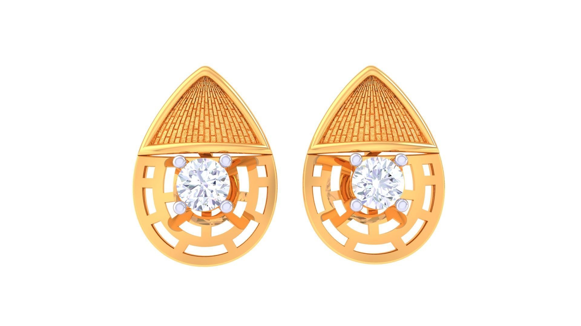 Solitaire Earring Pendant Set 3dm STL OBJ FBX Renders Details 3D print model_4