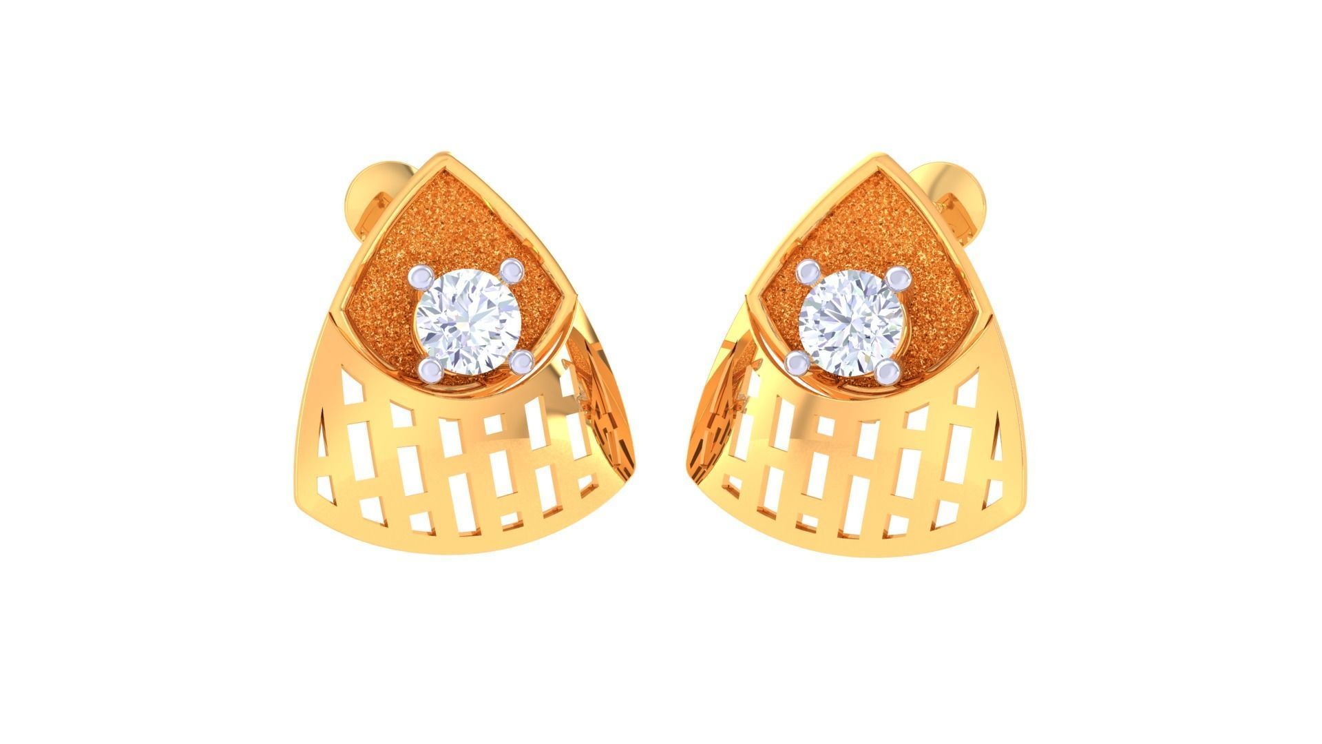 Solitaire Earring Pendant Set 3dm STL OBJ FBX Renders Details 3D print model_3