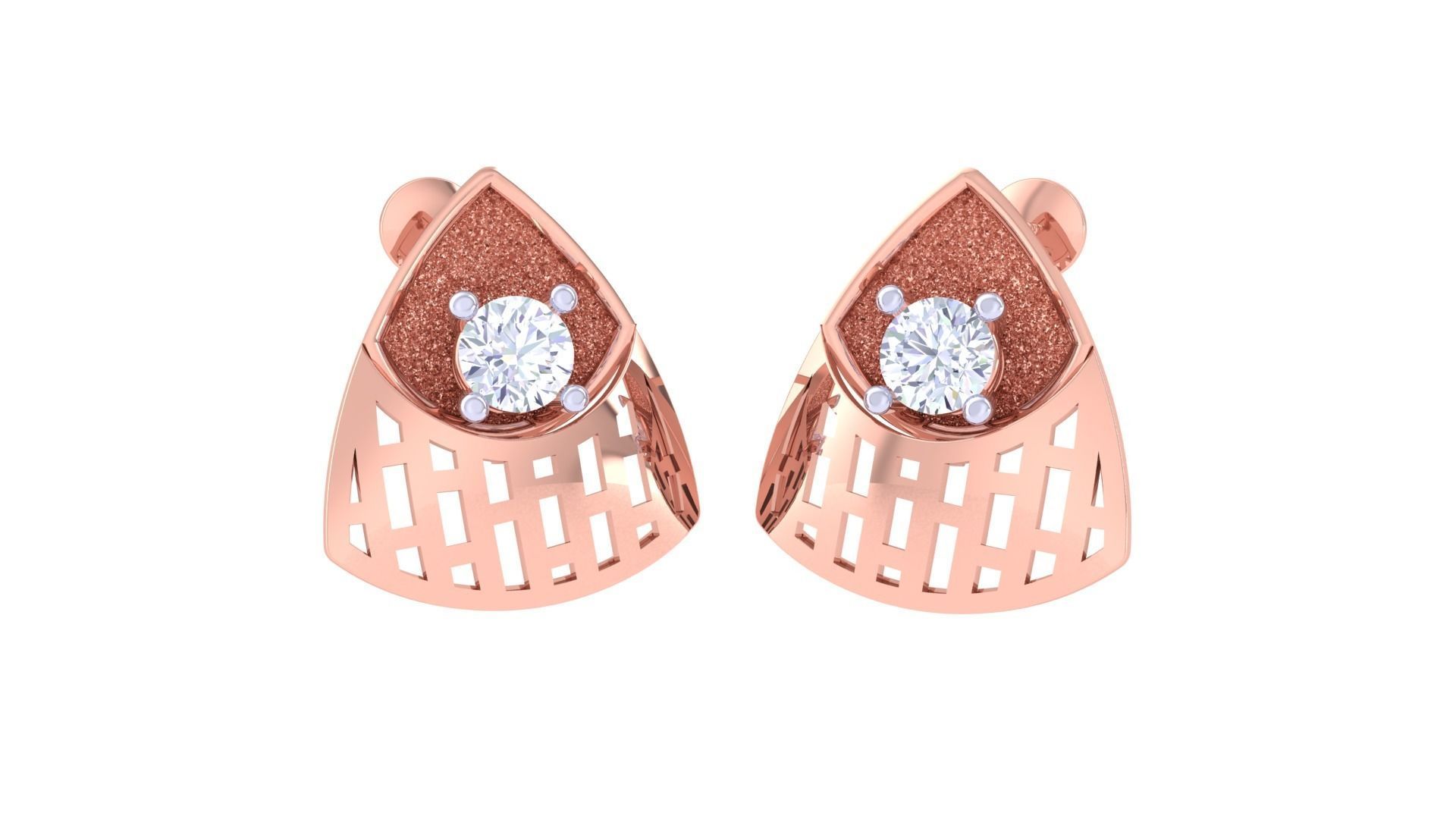 Solitaire Earring Pendant Set 3dm STL OBJ FBX Renders Details 3D print model_5