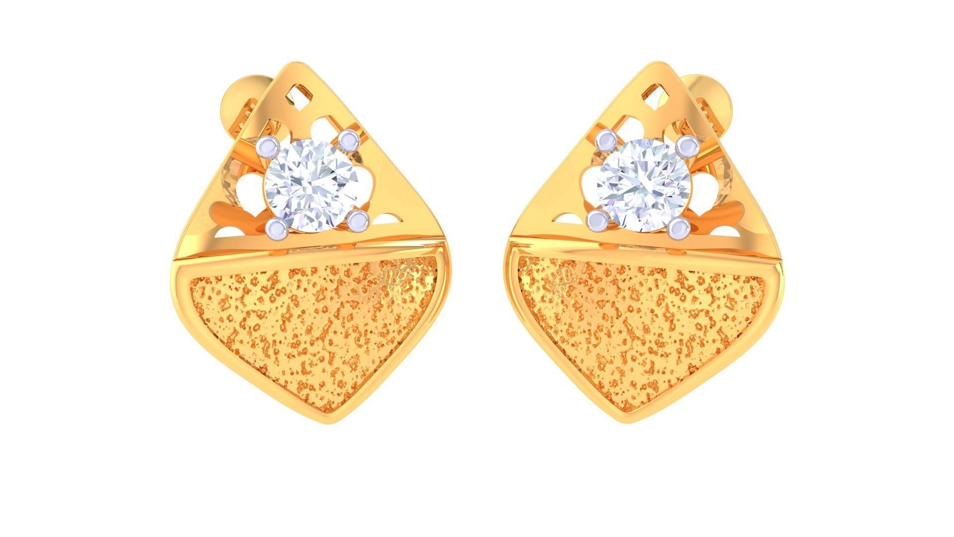 Solitaire Earring Pendant Set 3dm STL OBJ FBX Renders Details 3D print model_3