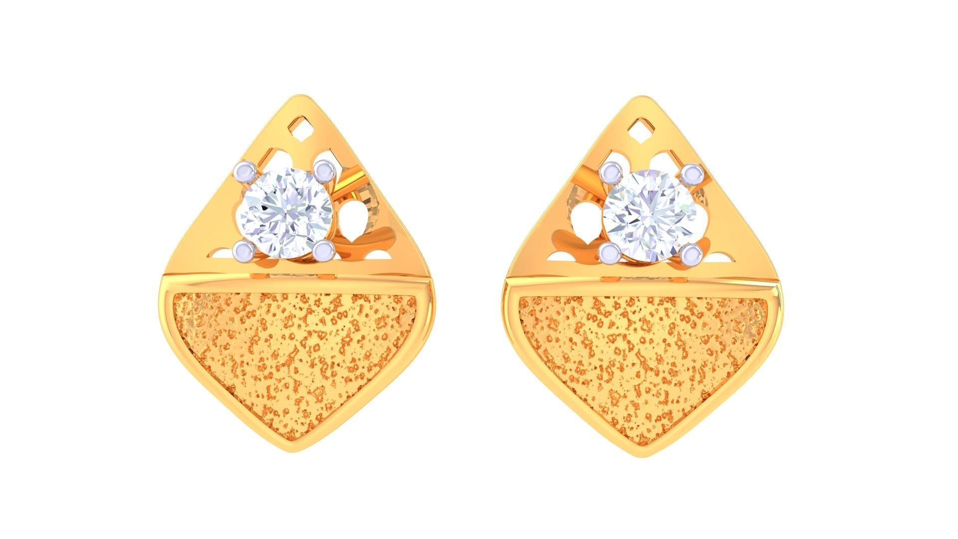 Solitaire Earring Pendant Set 3dm STL OBJ FBX Renders Details 3D print model_4