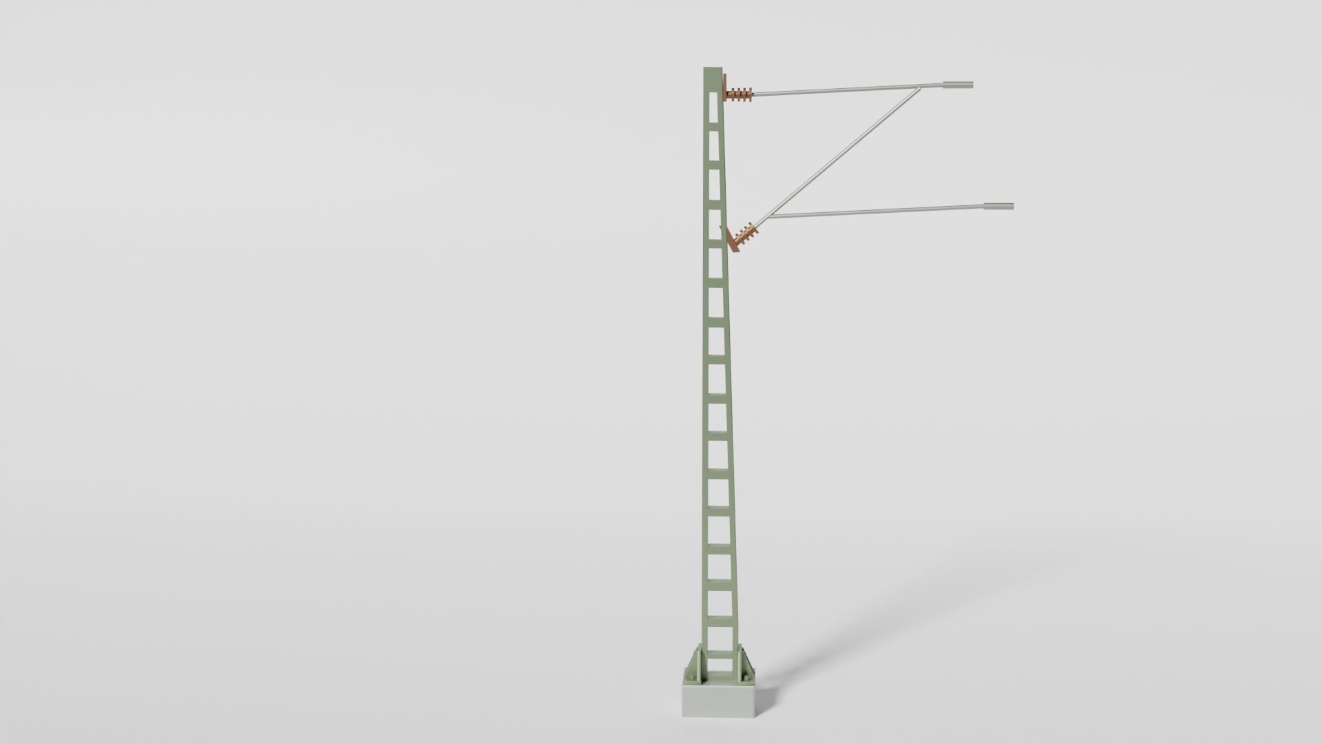 Standard overhead line mast Low-poly 3D model_1