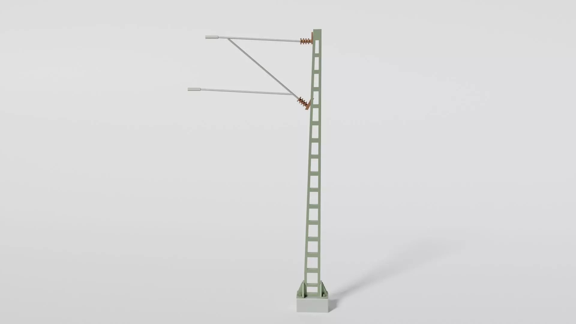 Standard overhead line mast Low-poly 3D model_0