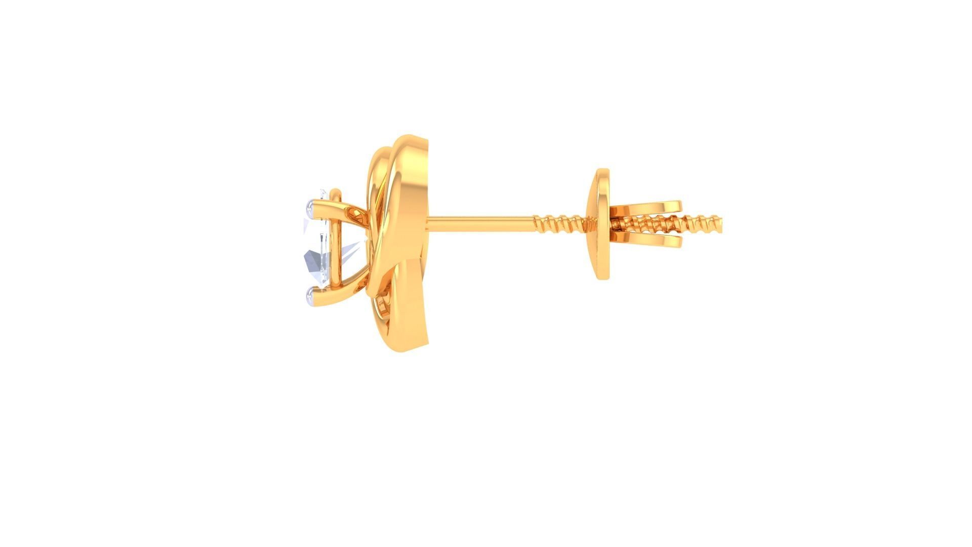 Solitaire Super Light Weight Earring Pendant Set 3D print model_1