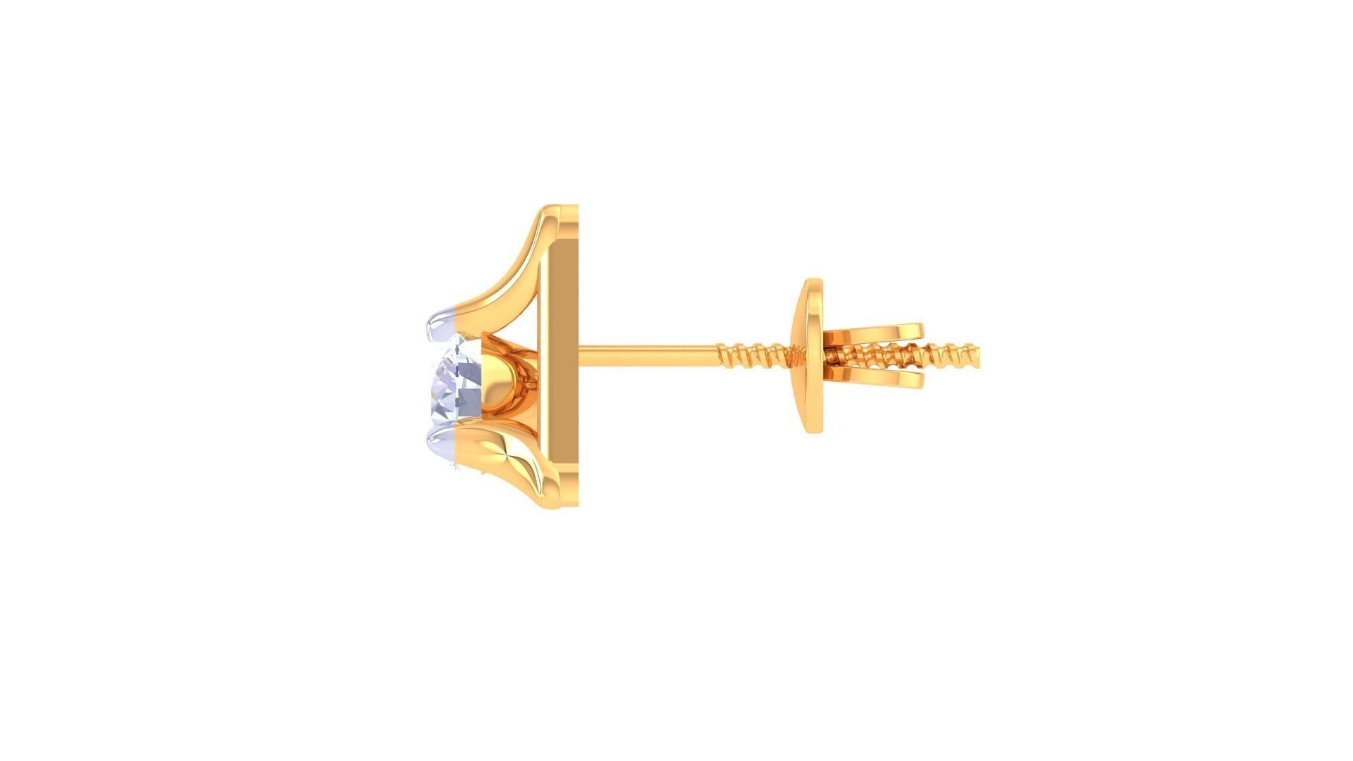 Solitaire Super Light Weight Earring Pendant Set 3D print model_1