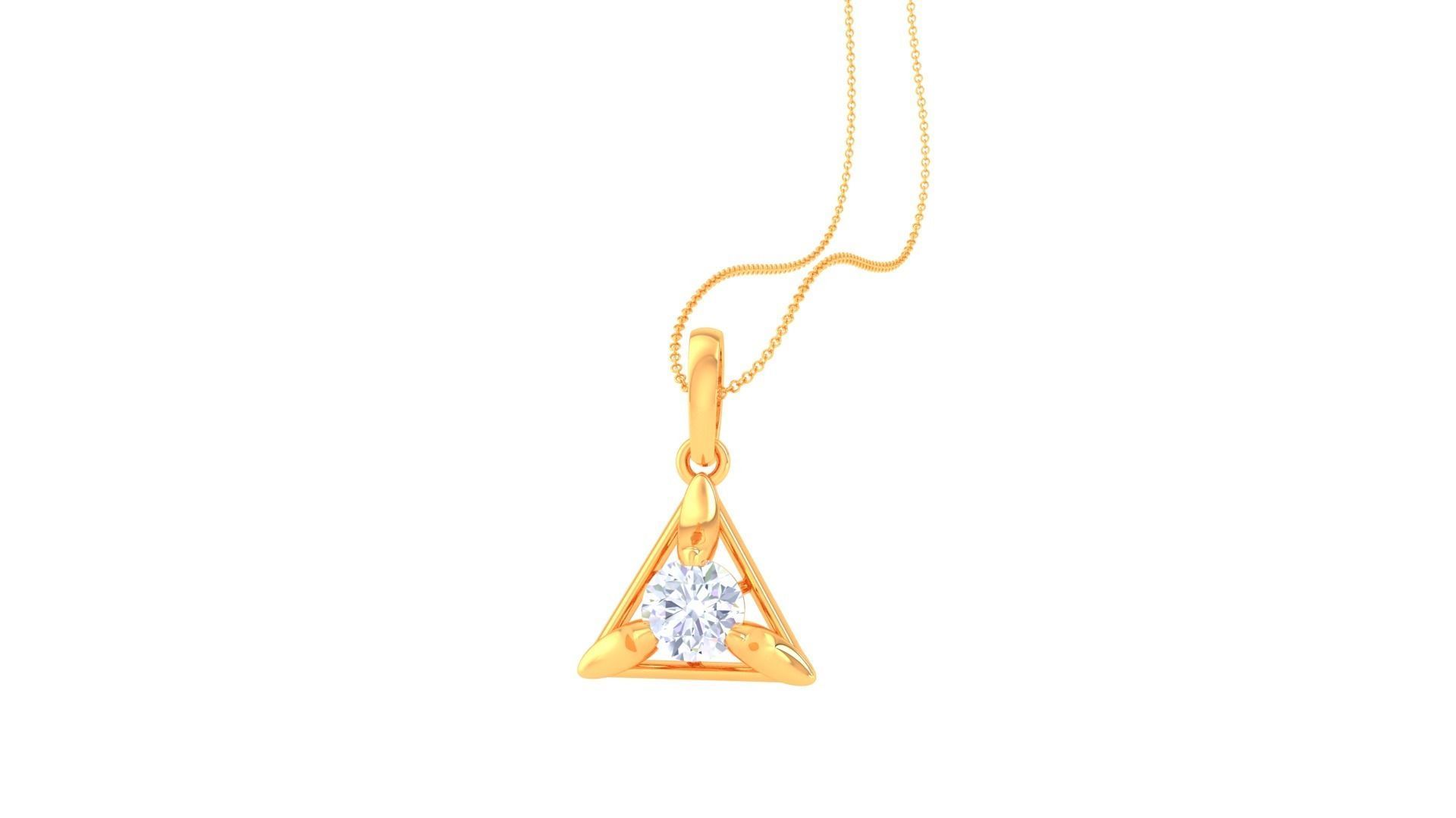 Solitaire Super Light Weight Earring Pendant Set 3D print model_8