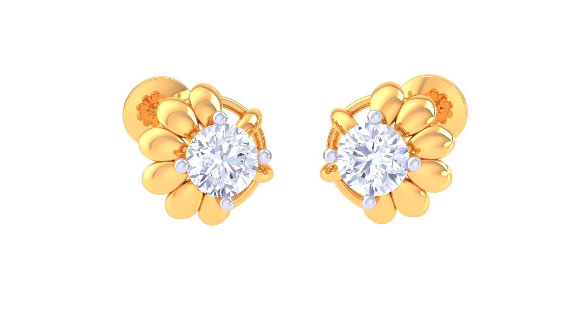 Solitaire Super Light Weight Earring Pendant Set 3D print model_6