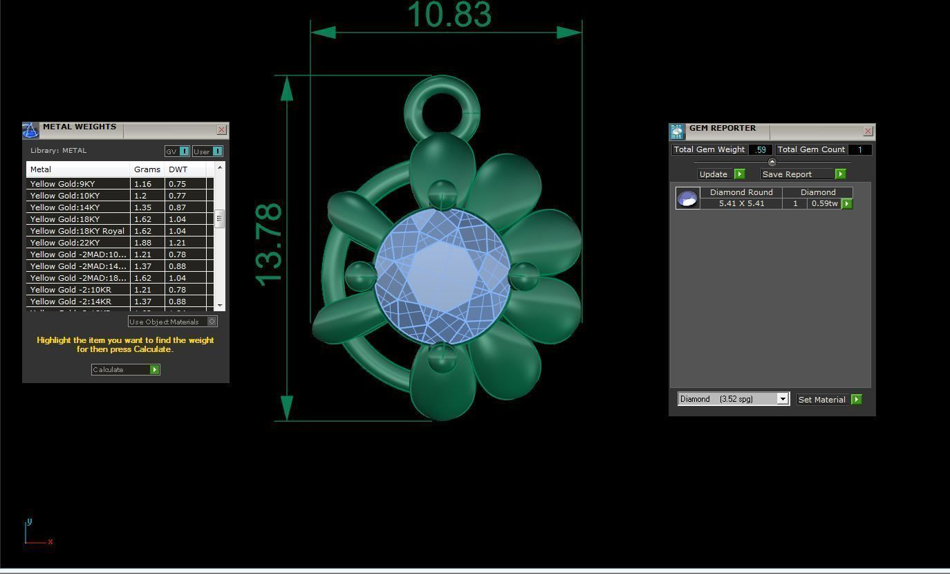 Solitaire Super Light Weight Earring Pendant Set 3D print model_9